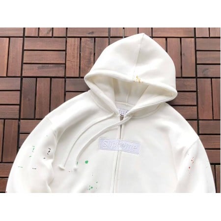 Sup x MM6 Maison Margiela Box Logo Zip Up Hooded Sweatshirt Sup x MM6 Maison Margiela Box Logo Zip Up Hooded Sweatshirt