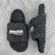 Balenciag* Furry Slides 'Black' Balenciag* Furry Slides 'Black'